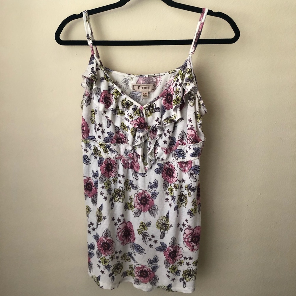 Decree colorful floral top with adjustable straps
